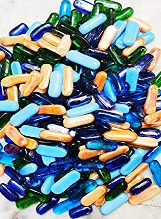 Parakh Multicolour Oval & Long Shaped Glossy Pebbles for Vase Fillers, Glass Gems Stone, Aquarium Fish Tank, Party Decoration 950gm - Image 2